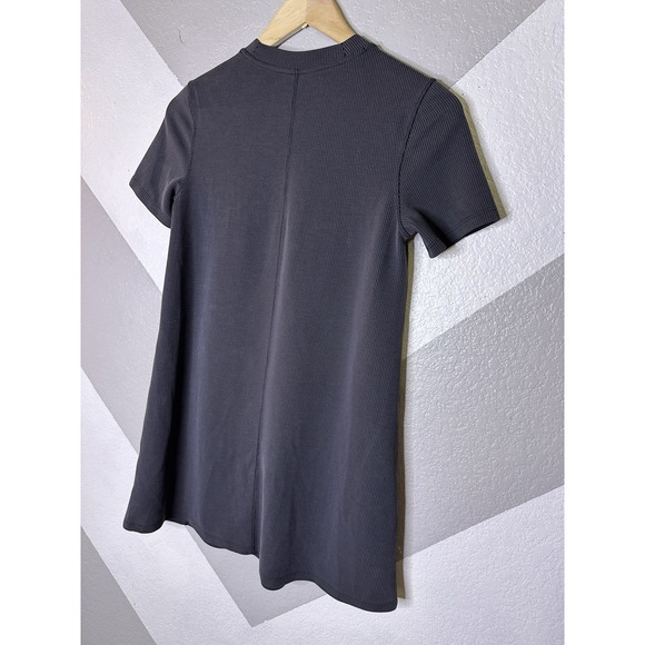 Lululemon Ribbed Softstreme T-Shirt Dress Black Short Sleeve Size 0 - MSRP $99 - Picture 9 of 11
